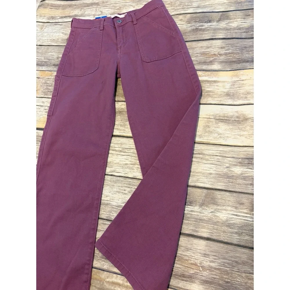 Levi's Wide Leg Pant Girls 12 Grape Nectar Purple Adjustable Waist NWT